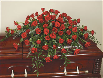  All red rose casket spray