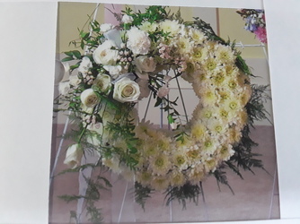 White Purity Standing Funeral Wreath 