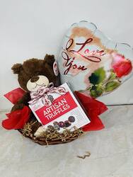 Valentine's day Bear/Chocolate/Balloon Gift Basket  