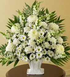 All white Funeral Basket 