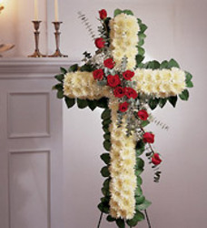 Cross Spray with red rose's  