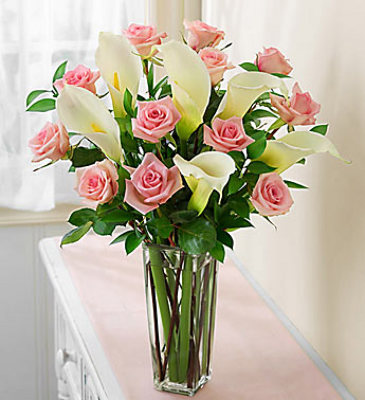 Pink Roses and Calla lillies 